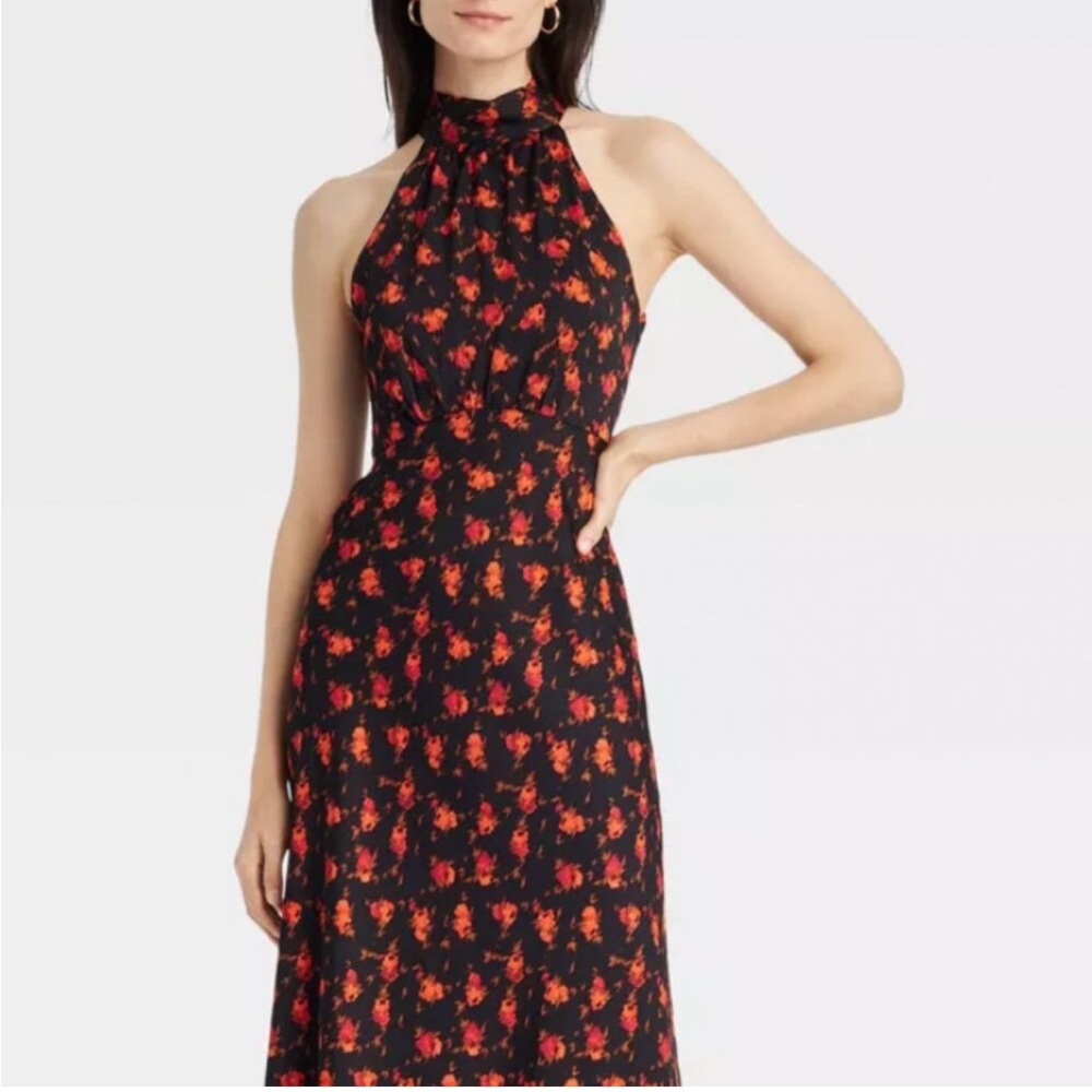 A New Day Red and Black Halter Sundress